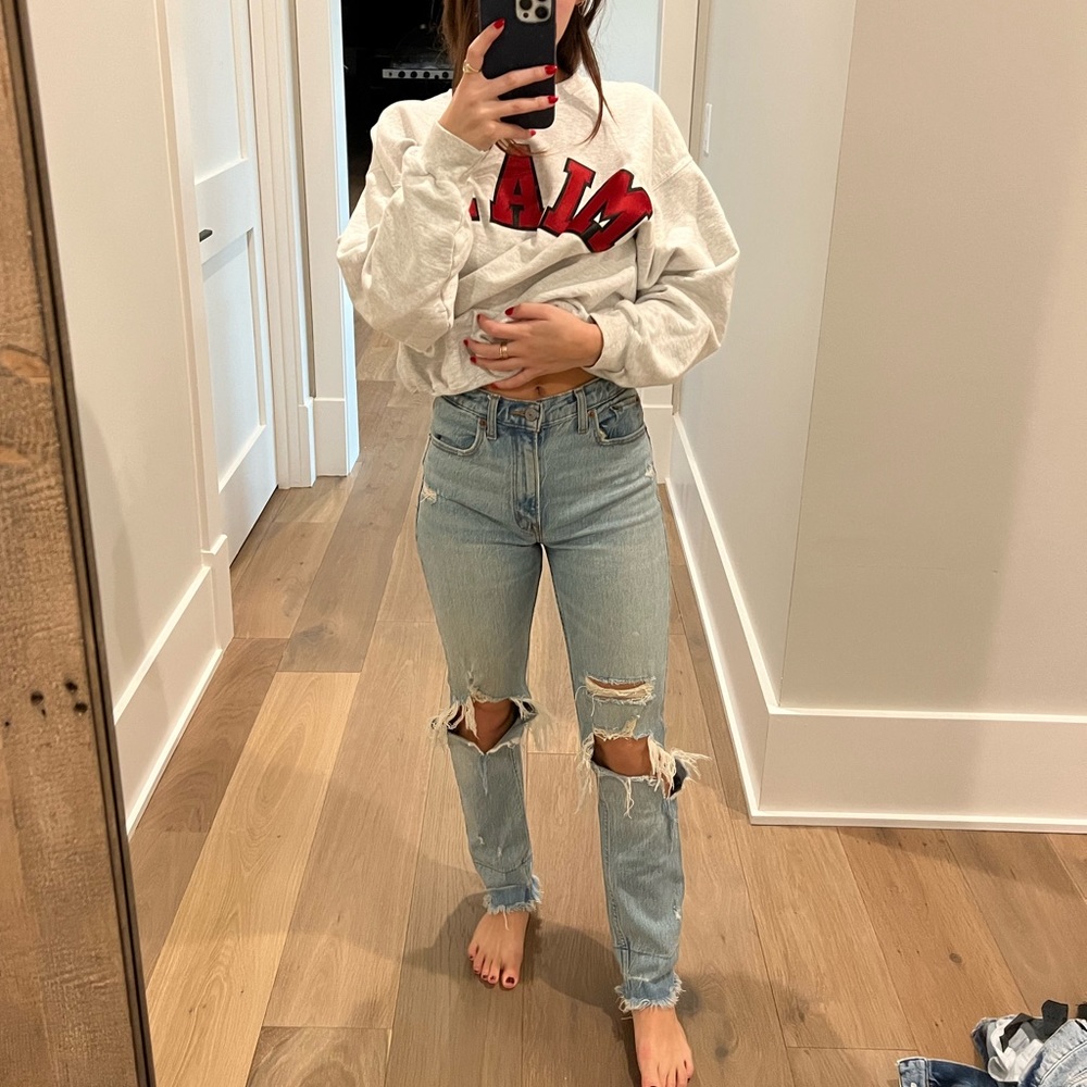 Abercrombie high rise mom jeans